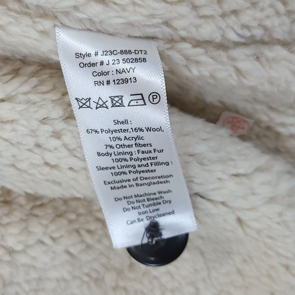 Jachs NY Sherpa Lined Blue Plaid‎ Shirt Jacket Wool Blend Men L Buttons Pockets - Picture 15 of 16